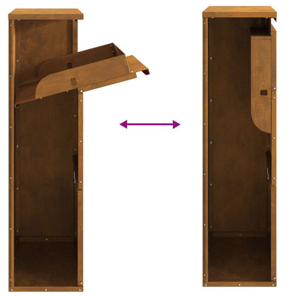 Parcel Drop Box Rusty 17.32 x 8.66 x 32.28 in Weathering Steel