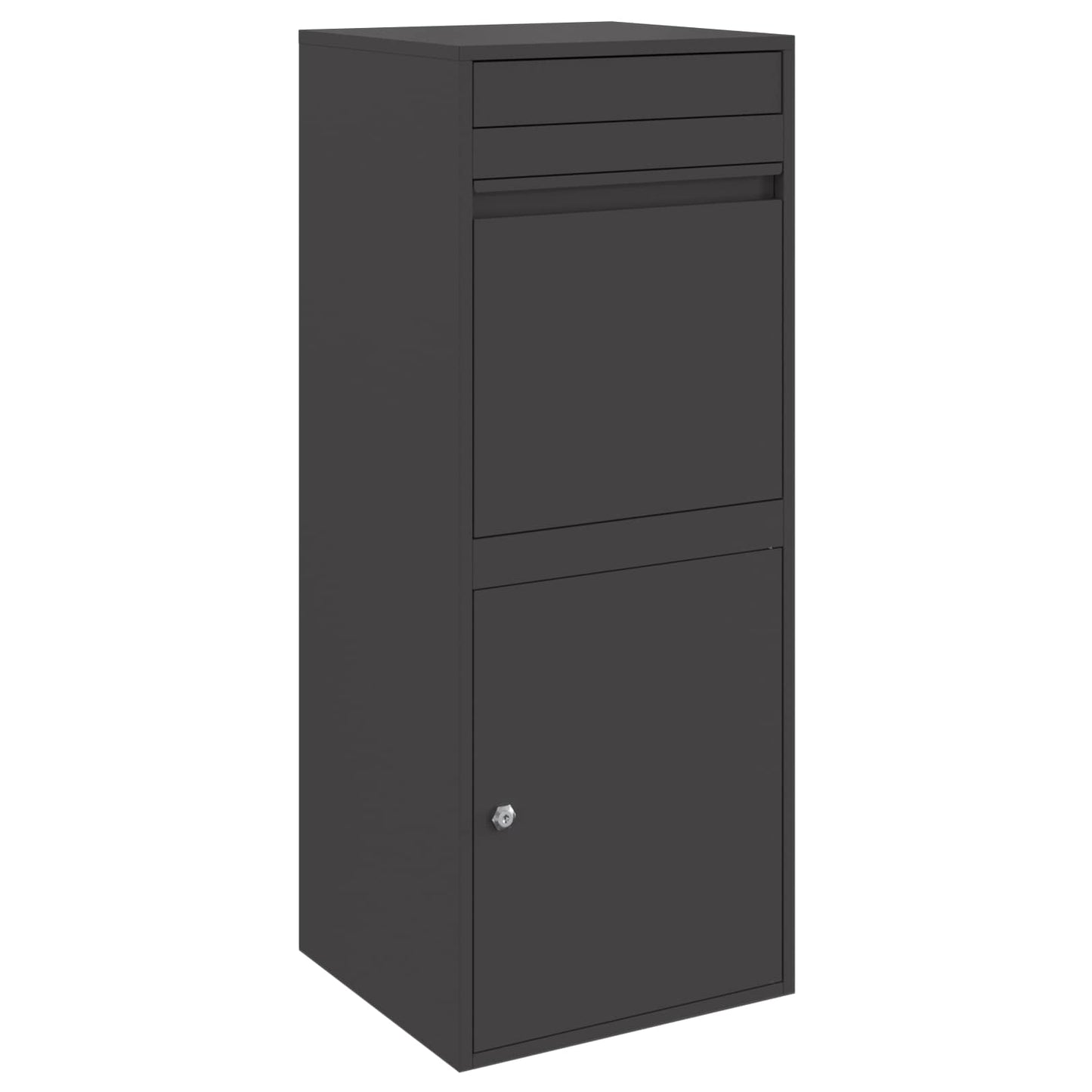 Parcel Drop Box with Door Black 16.14 x 14.96 x 40.55 in Steel