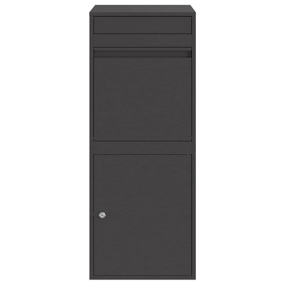 Parcel Drop Box with Door Black 16.14 x 14.96 x 40.55 in Steel