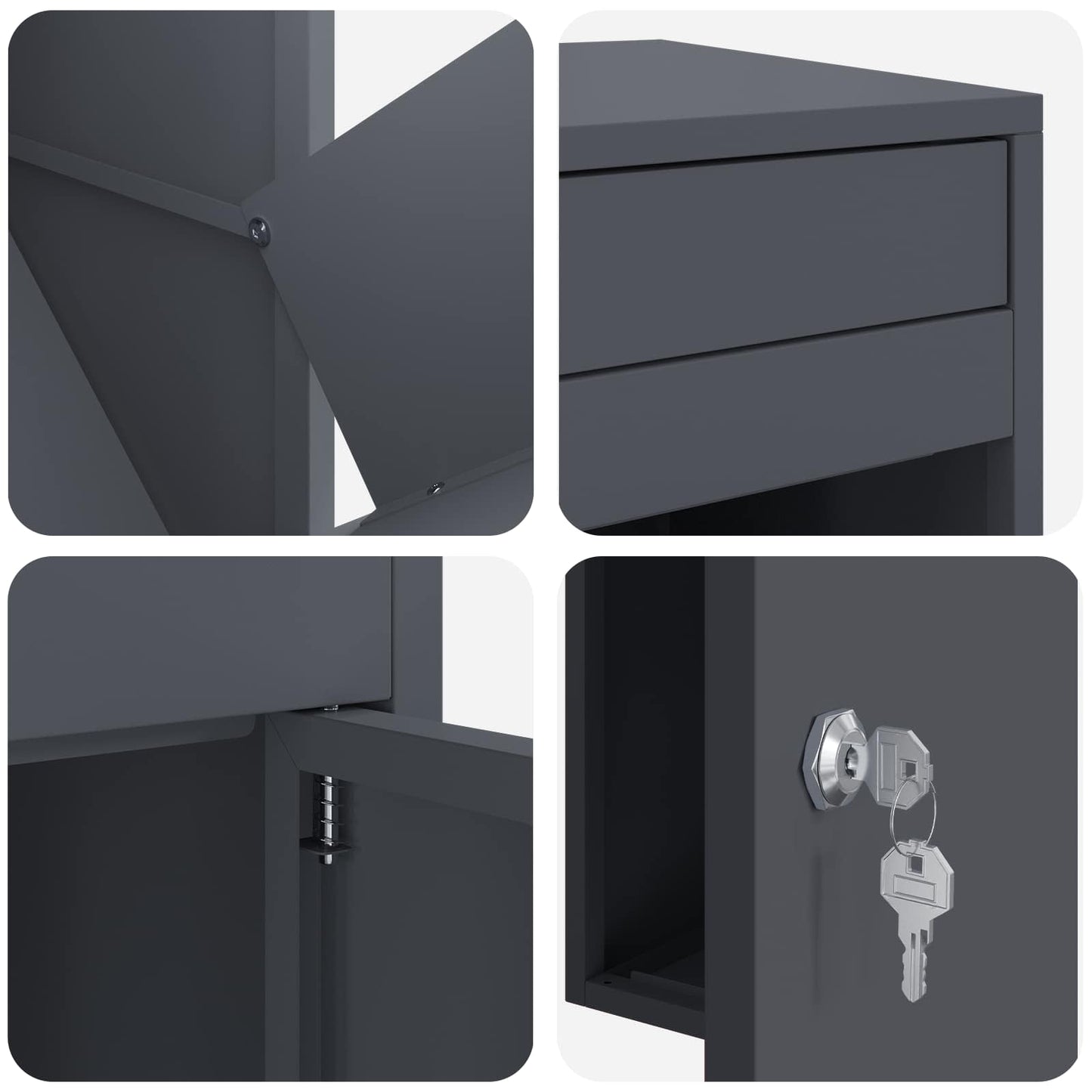 Parcel Drop Box Anthracite 16.14 x 14.96 x 40.55 in Steel