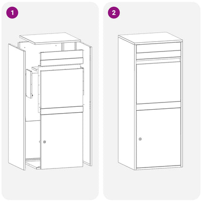 Parcel Drop Box Anthracite 16.14 x 14.96 x 40.55 in Steel