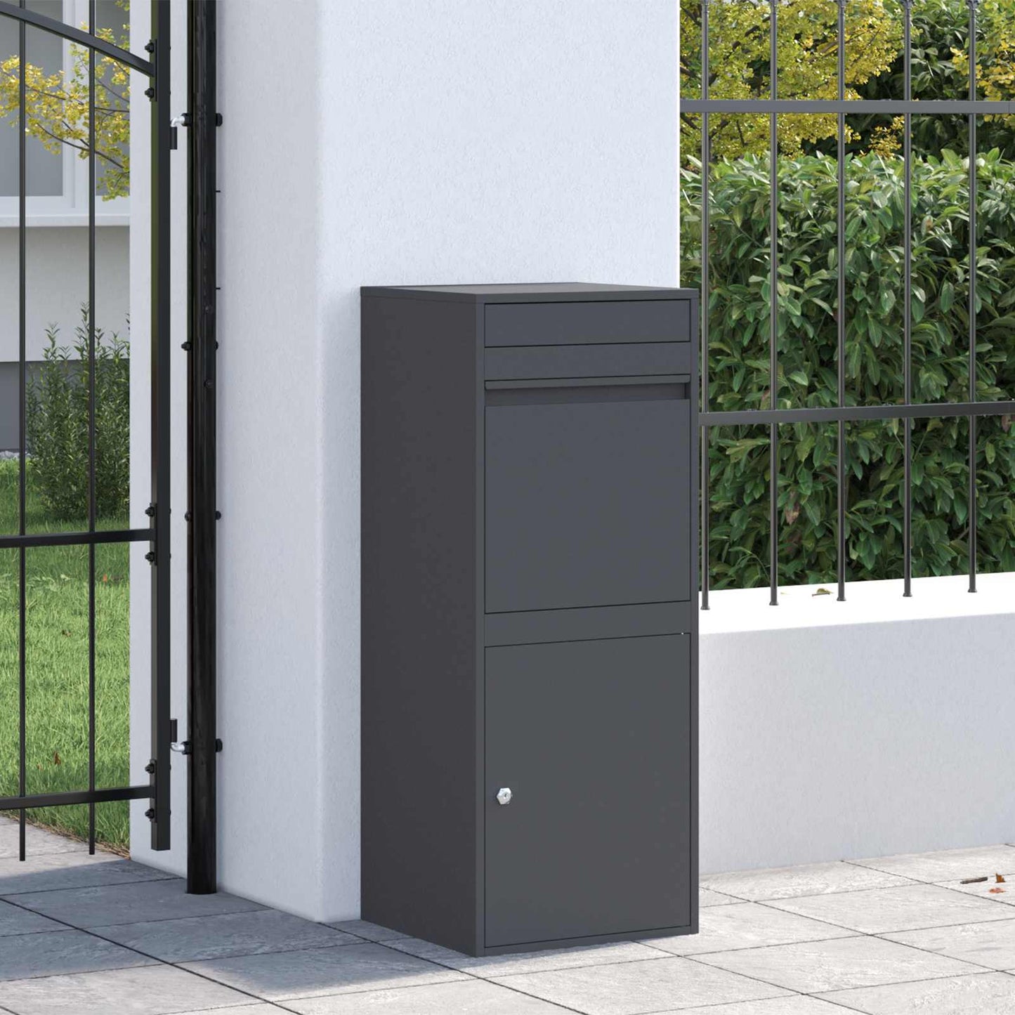 Parcel Drop Box Anthracite 16.14 x 14.96 x 40.55 in Steel