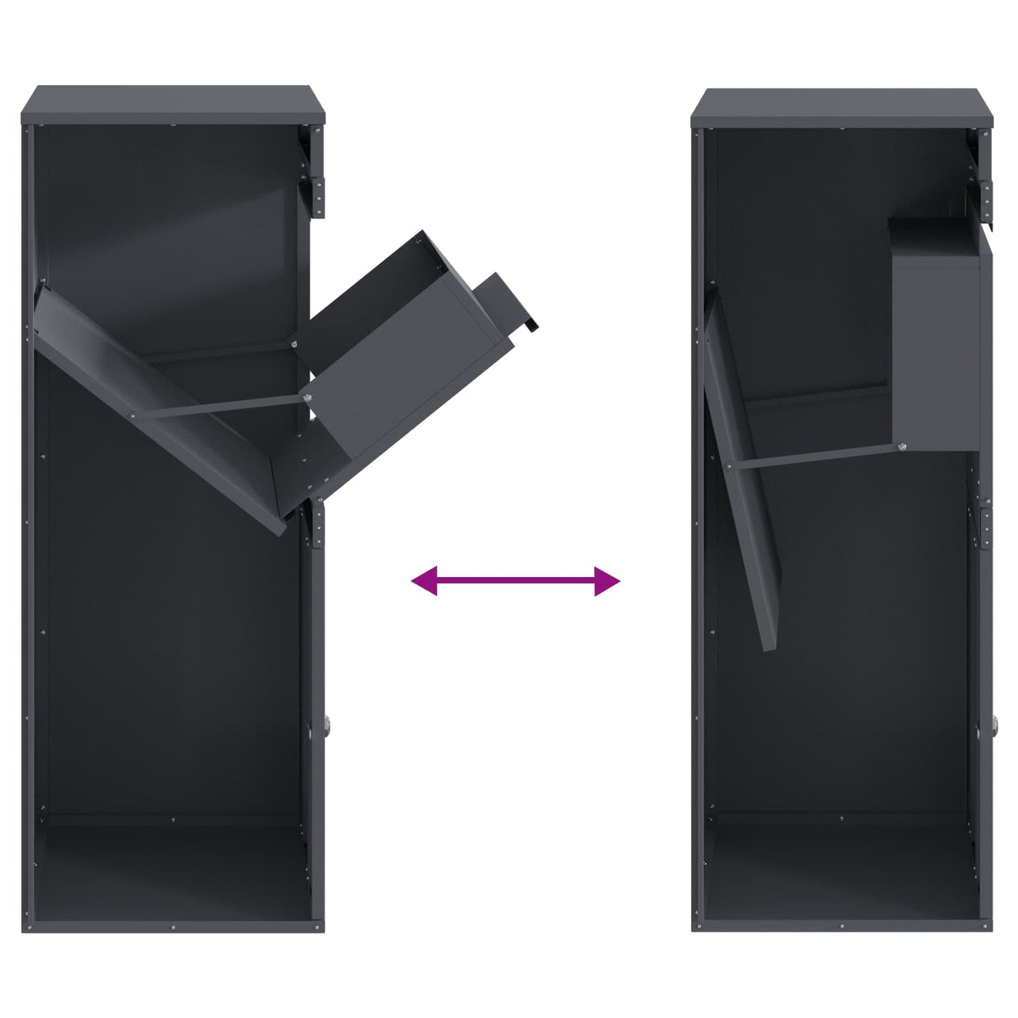 Parcel Drop Box Anthracite 16.14 x 14.96 x 40.55 in Steel
