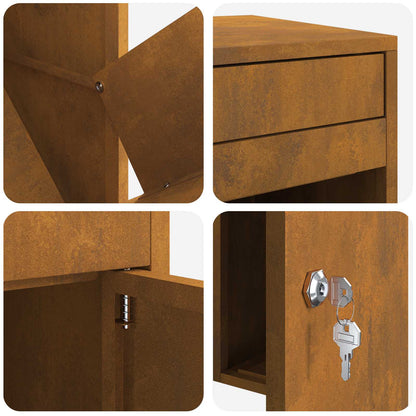 Parcel Drop Box Rusty 16.14 x 14.96 x 40.55 in Weathering Steel