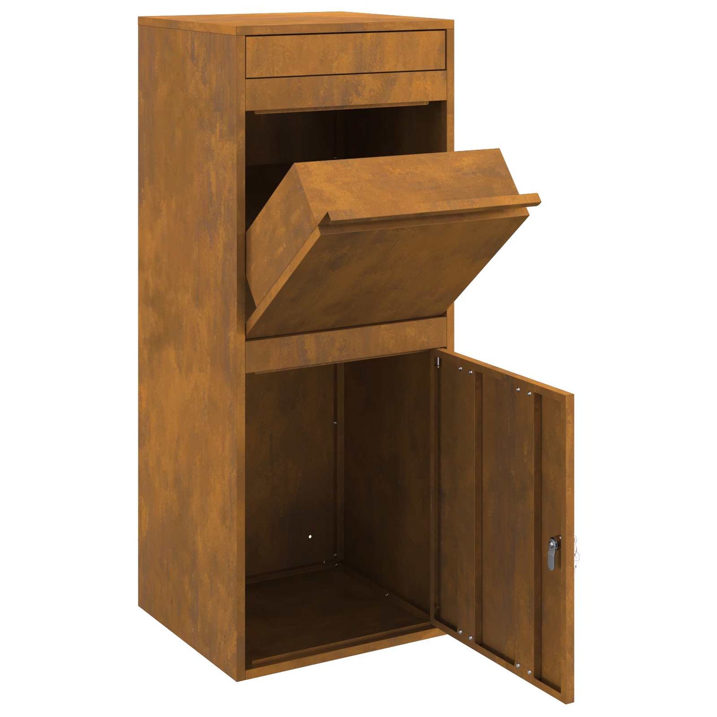 Parcel Drop Box Rusty 16.14 x 14.96 x 40.55 in Weathering Steel