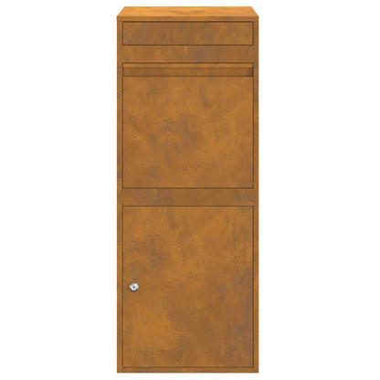Parcel Drop Box Rusty 16.14 x 14.96 x 40.55 in Weathering Steel