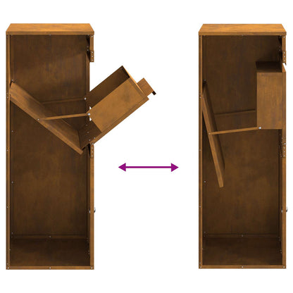 Parcel Drop Box Rusty 16.14 x 14.96 x 40.55 in Weathering Steel