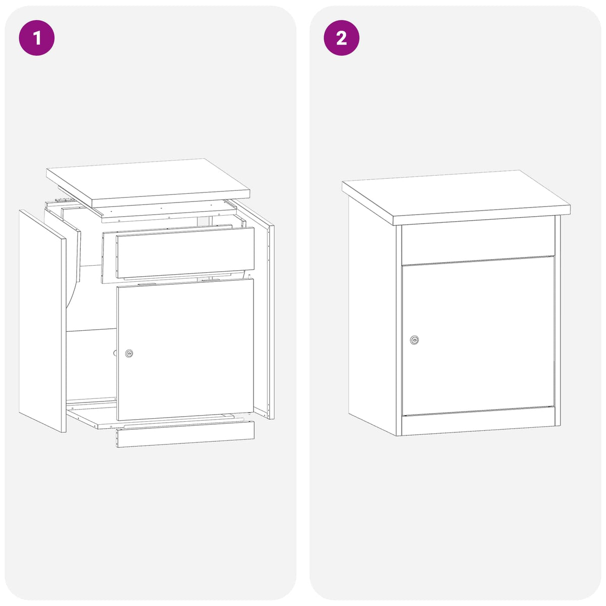 Parcel Drop Box with Storage Black 47.5 x 38 x 59 cm Steel