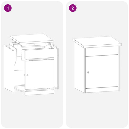 Parcel Drop Box with Storage Black 47.5 x 38 x 59 cm Steel
