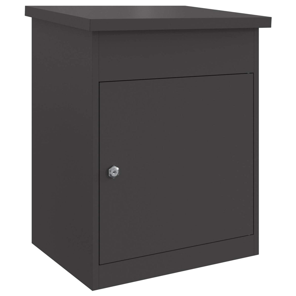 Parcel Drop Box with Storage Black 47.5 x 38 x 59 cm Steel