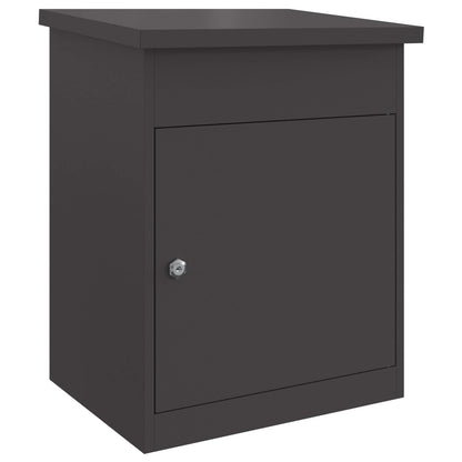 Parcel Drop Box with Storage Black 47.5 x 38 x 59 cm Steel