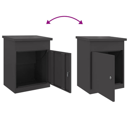 Parcel Drop Box with Storage Black 47.5 x 38 x 59 cm Steel