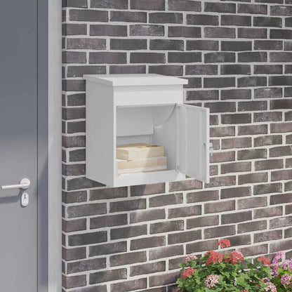 Parcel Drop Box with Storage White 47.5 x 38 x 59 cm Steel