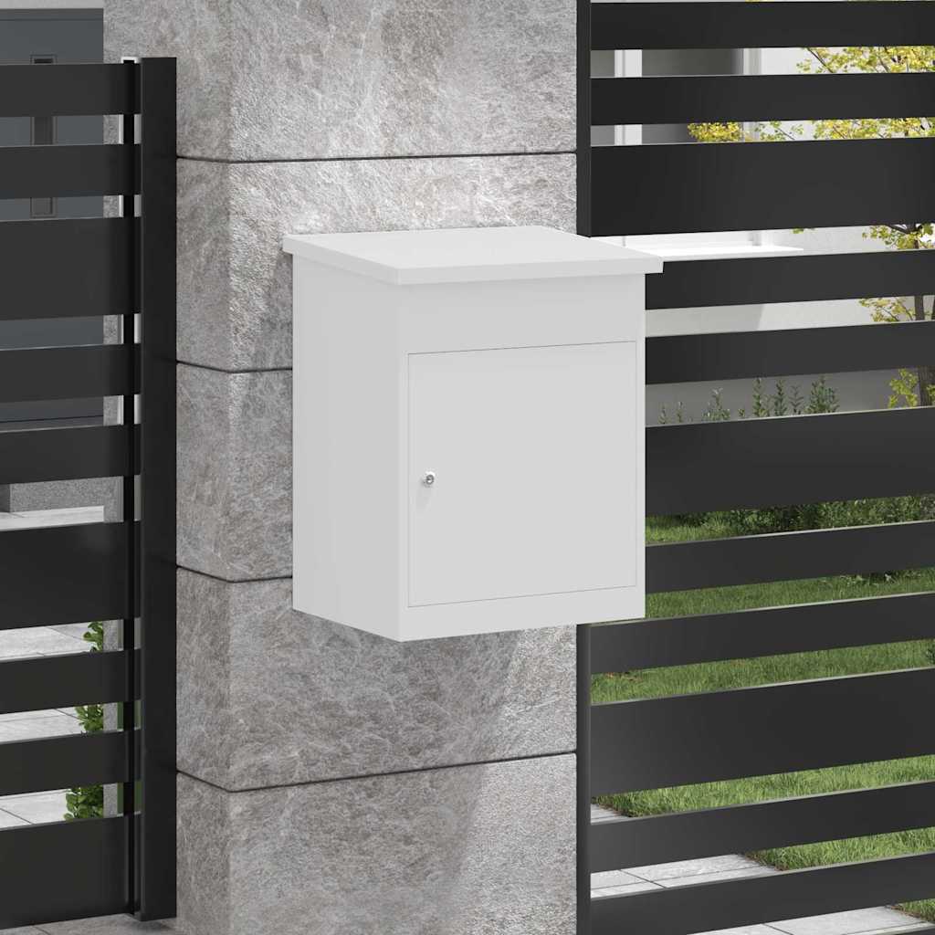 Parcel Drop Box with Storage White 47.5 x 38 x 59 cm Steel