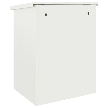 Parcel Drop Box with Storage White 47.5 x 38 x 59 cm Steel