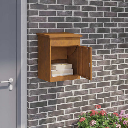 Parcel Drop Box Rusty 47.5 x 38 x 59 cm Weathering Steel