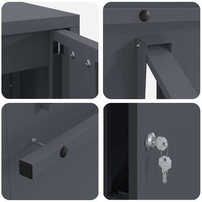 Mailbox with Storage with Door Anthracite 30 x 20 x 55 cm Steel