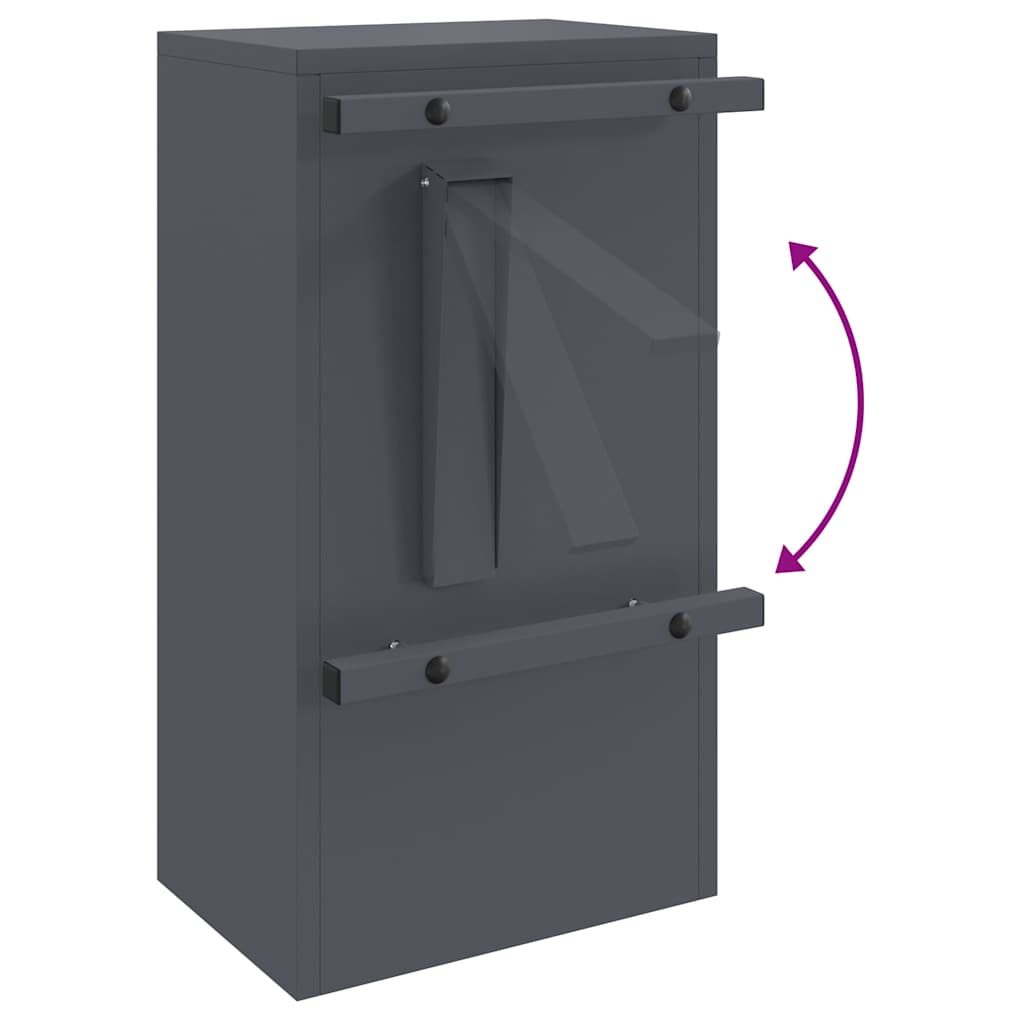 Mailbox with Storage with Door Anthracite 30 x 20 x 55 cm Steel