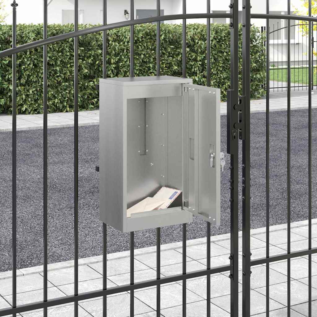 Mailbox with Storage Black 30 x 20 x 55 cm Galvanised Steel