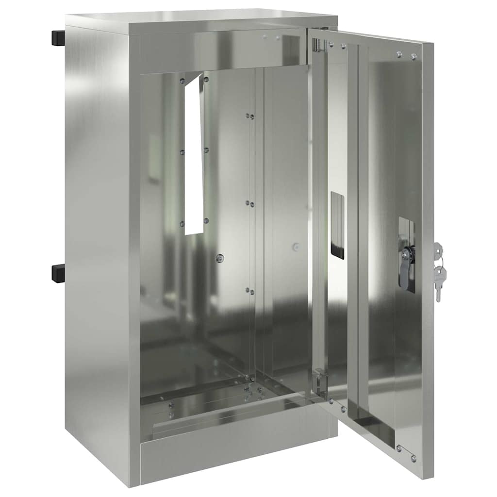 Mailbox with Storage Black 30 x 20 x 55 cm Galvanised Steel