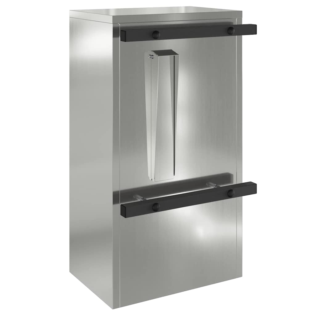 Mailbox with Storage Black 30 x 20 x 55 cm Galvanised Steel
