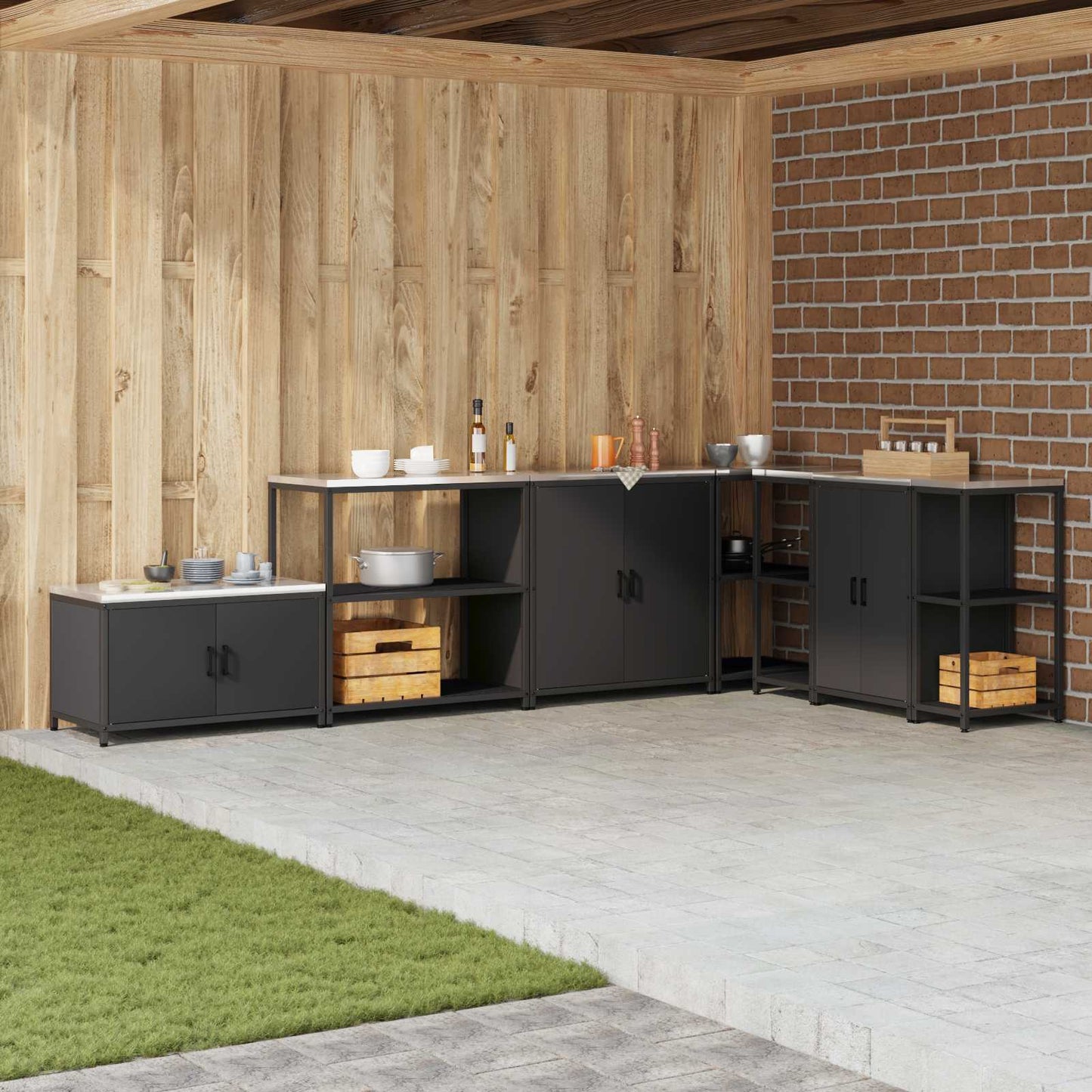 Kitchen Storage with Shelf Black 90 x 50 x 92 cm Steel