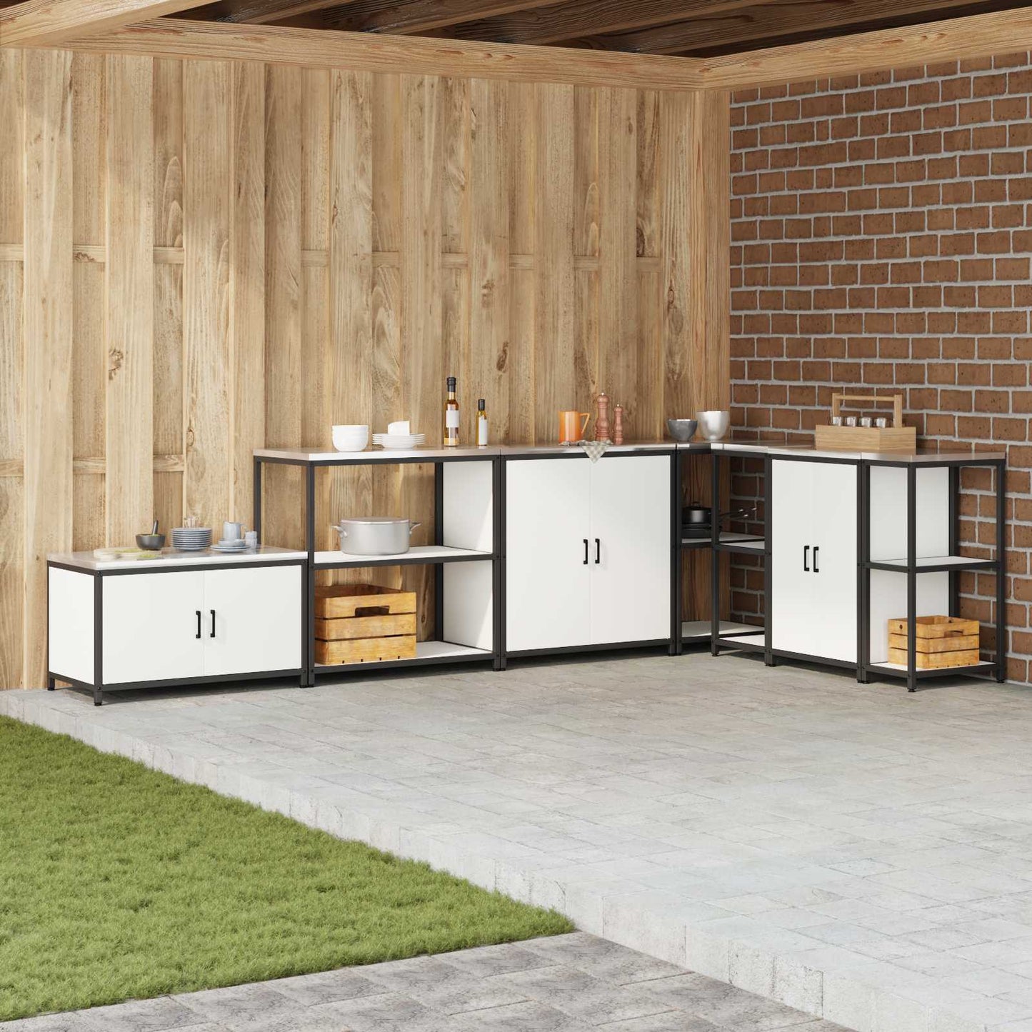 Kitchen Storage with Shelf White 90 x 50 x 92 cm Steel