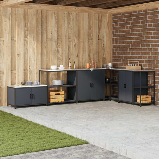 Kitchen Shelving Unit HATTEM Anthracite 90 x 50 x 92 cm Steel