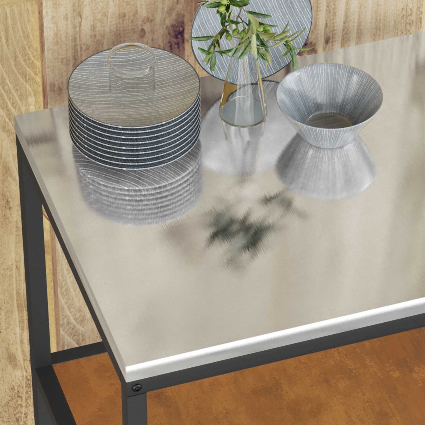 Kitchen Storage HATTEM Rusty 90 x 50 x 92 cm Steel