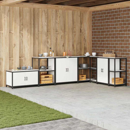 Kitchen Storage Shelf with Shelf with Storage White Steel