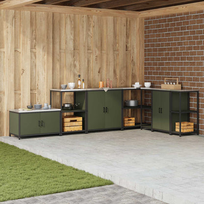 Kitchen Storage HATTEM Olive Green 60 x 50 x 92 cm Steel