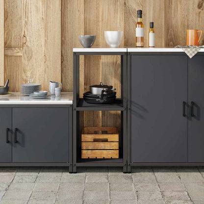 Kitchen Storage Shelf with Shelf with Storage Anthracite Steel