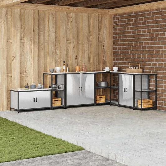 Kitchen Storage Shelf with Shelf Silver Stainless steel