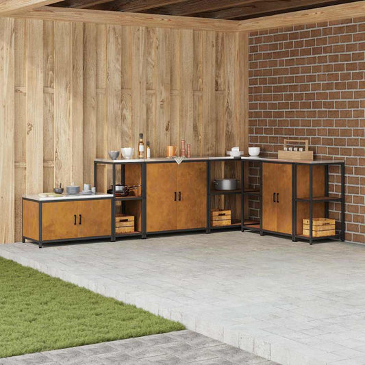 Kitchen Storage Shelf with Shelf Rusty Weathering steel