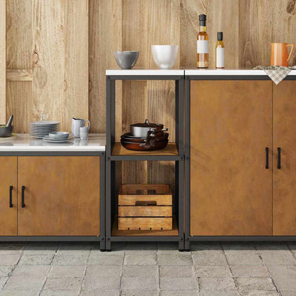 Kitchen Storage Shelf with Shelf Rusty Weathering steel