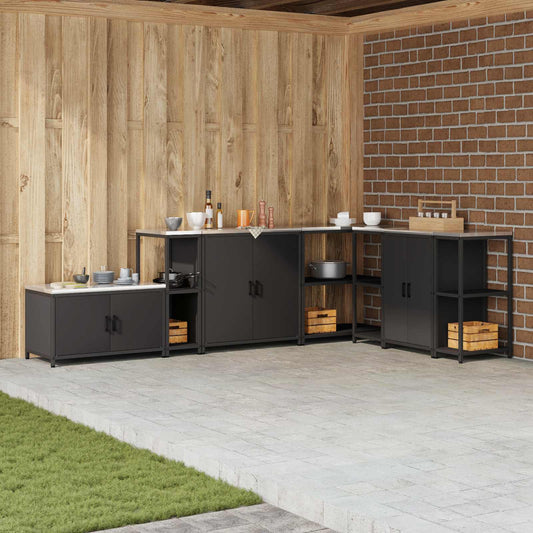 Kitchen Shelving Unit HATTEM Black 30 x 50 x 92 cm Steel