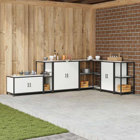 Kitchen Storage Shelf with Shelf with Storage White Steel
