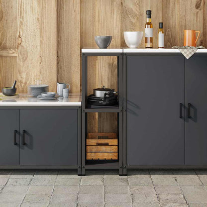 Kitchen Storage Shelf with Shelf with Storage Anthracite Steel