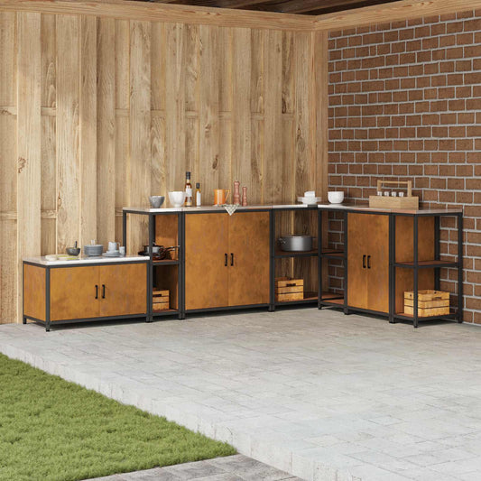 Kitchen Shelving Unit HATTEM Rusty 30 x 50 x 92 cm Steel