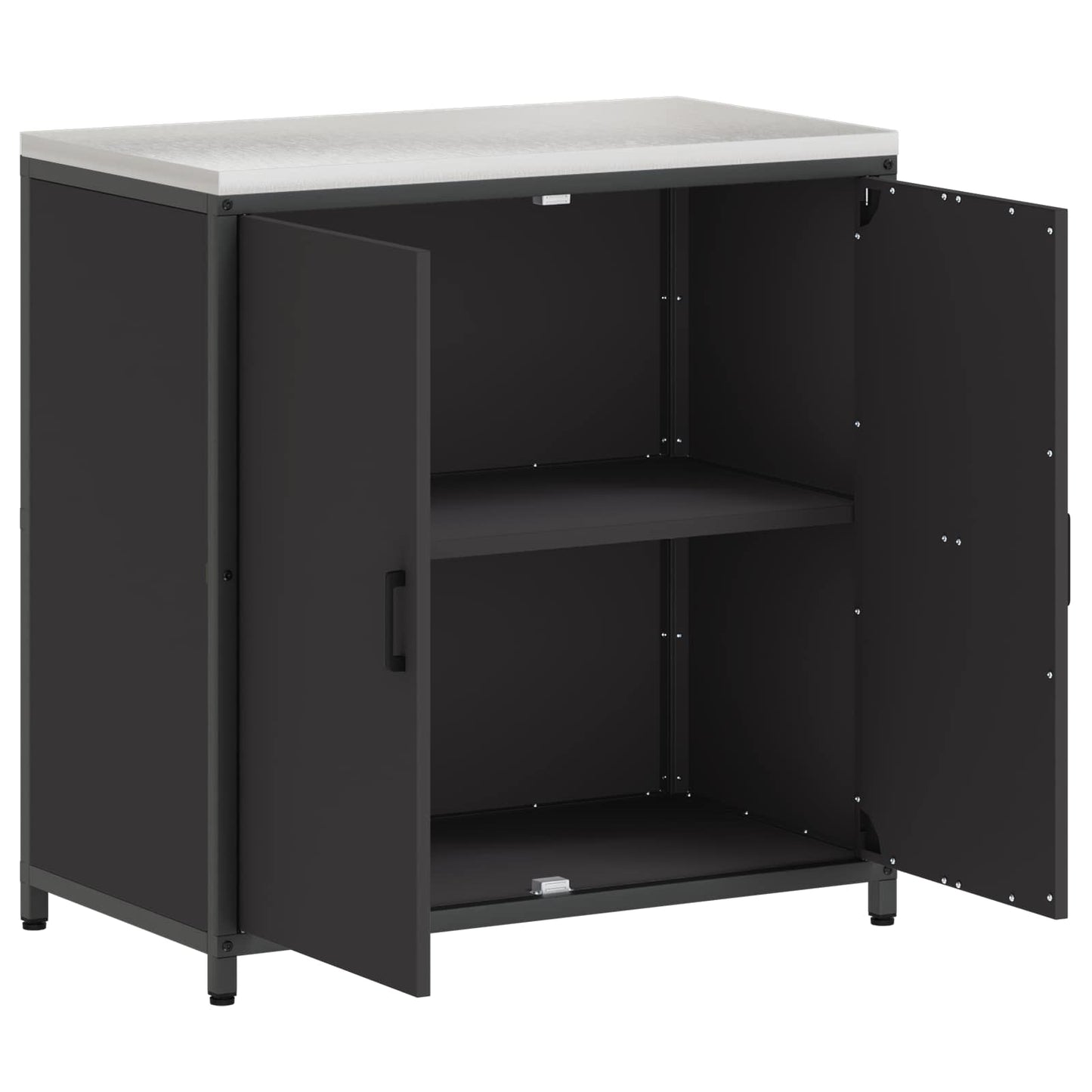 Kitchen Storage with Shelf Black 90 x 50 x 92 cm Steel