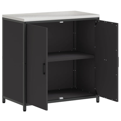 Kitchen Storage with Shelf Black 90 x 50 x 92 cm Steel