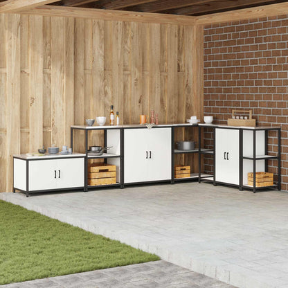 Kitchen Storage with Shelf White 90 x 50 x 92 cm Steel