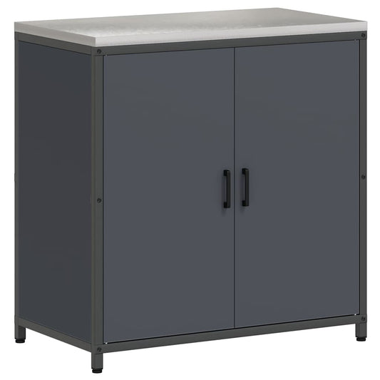 Kitchen Storage Cabinet with Shelf with Door Anthracite Steel