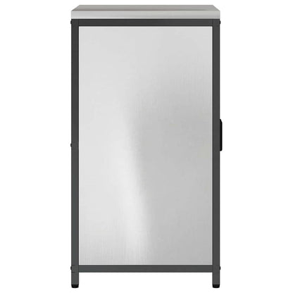 Kitchen Storage Cabinet with Shelf Silver Stainless steel
