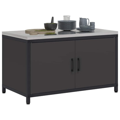 Kitchen Storage Cabinet HATTEM Black 90 x 50 x 53 cm Steel