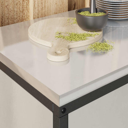 Kitchen Storage Cabinet HATTEM Silver 90 x 50 x 53 cm Steel