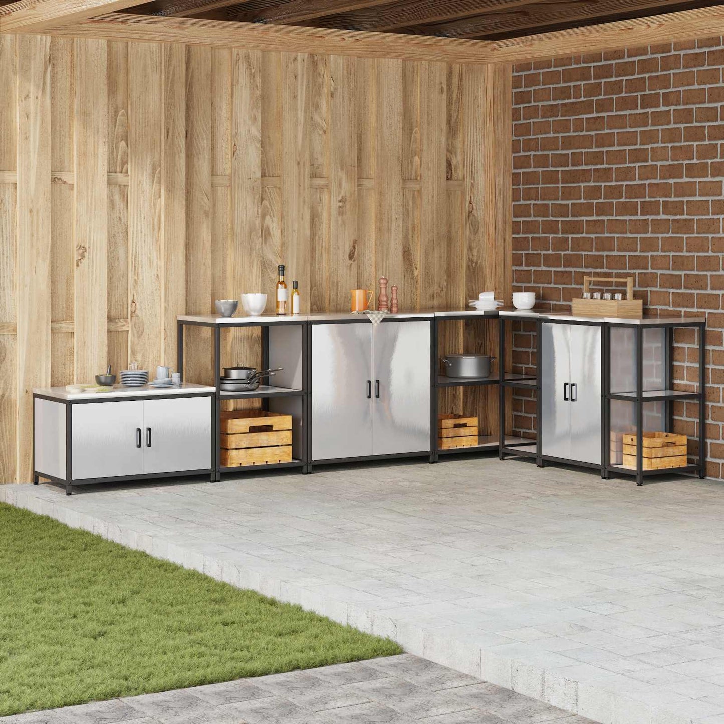 Kitchen Storage with Shelf Silver 90 x 50 x 53 cm Steel