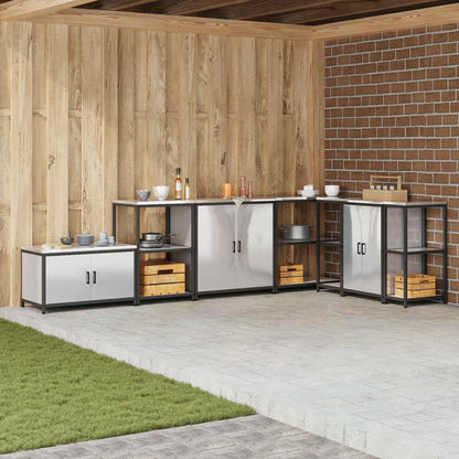 Kitchen Storage with Shelf Silver 90 x 50 x 53 cm Steel