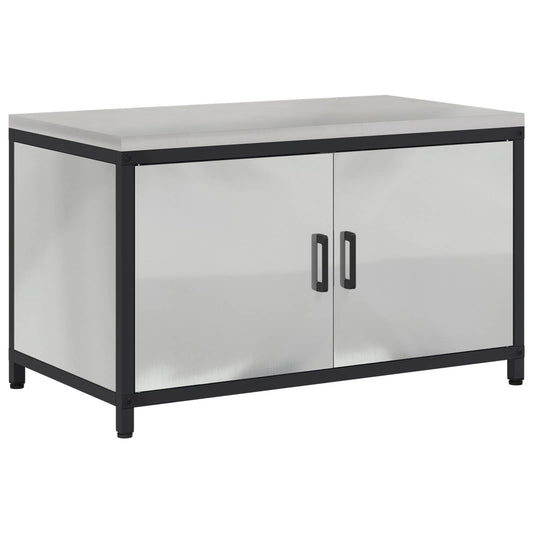 Kitchen Storage Cabinet HATTEM Silver 90 x 50 x 53 cm Steel