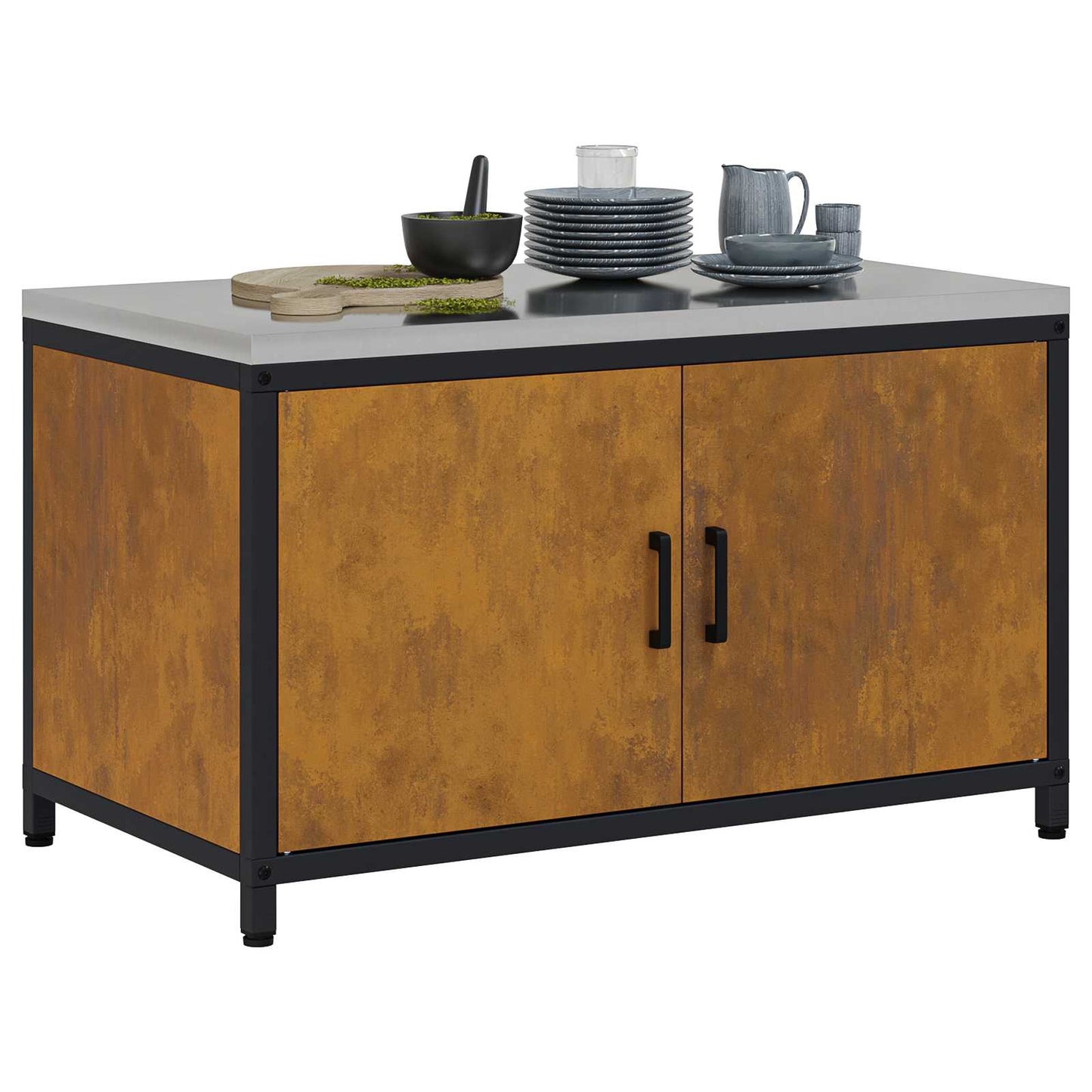 Kitchen Storage HATTEM Rusty 90 x 50 x 53 cm Steel